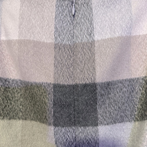 LOFT Check Print Suede Gray & Beige Shift Skirt Size 22 NWOT - Picture 3 of 5